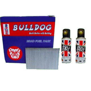 16 Gauge FN64mm Galvanized Straight Brad Pack of 2000 Finishing Nails and 2 Mini Gas Cells