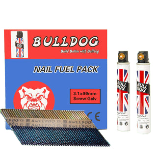 3.1 x 90mm Screw Electro Galvanised Pack of 2200 Nails & 2 Gas Cells