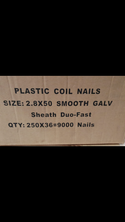 2.8/50mm Smooth Galvanized Duo Fast Plastic Sheath Coil Nails